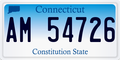 CT license plate AM54726