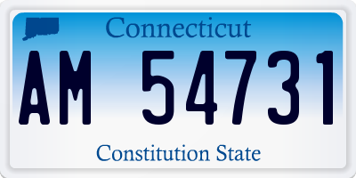 CT license plate AM54731