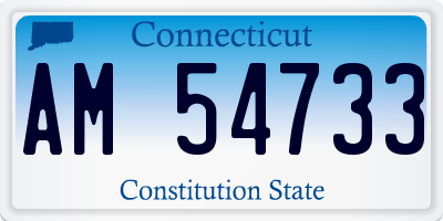CT license plate AM54733