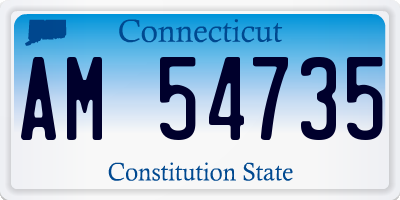 CT license plate AM54735