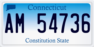 CT license plate AM54736