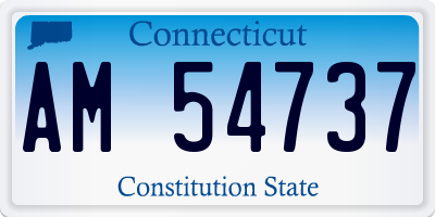 CT license plate AM54737
