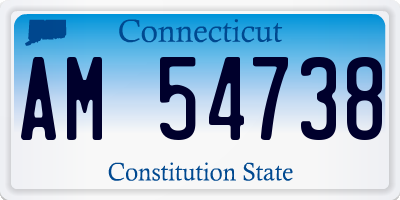 CT license plate AM54738