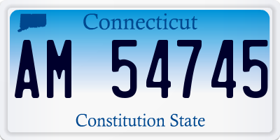 CT license plate AM54745