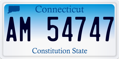 CT license plate AM54747