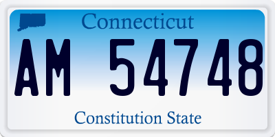 CT license plate AM54748