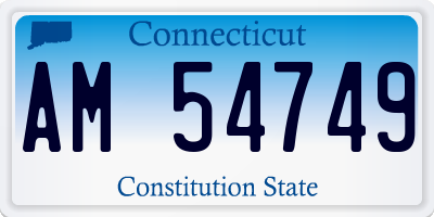 CT license plate AM54749