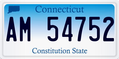 CT license plate AM54752