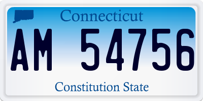 CT license plate AM54756