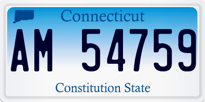 CT license plate AM54759