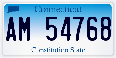 CT license plate AM54768