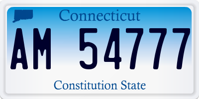 CT license plate AM54777