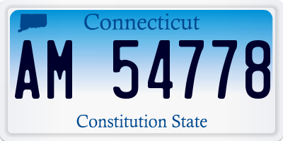 CT license plate AM54778