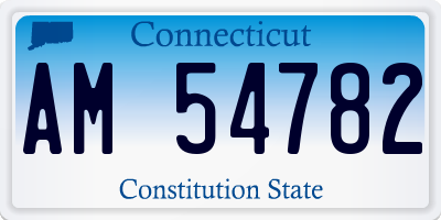 CT license plate AM54782
