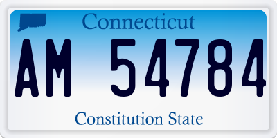 CT license plate AM54784