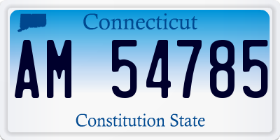 CT license plate AM54785