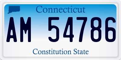 CT license plate AM54786
