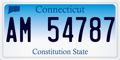 CT license plate AM54787