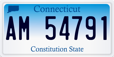 CT license plate AM54791
