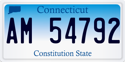 CT license plate AM54792