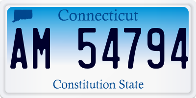 CT license plate AM54794