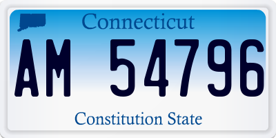CT license plate AM54796