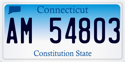 CT license plate AM54803