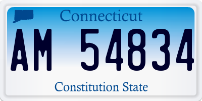 CT license plate AM54834