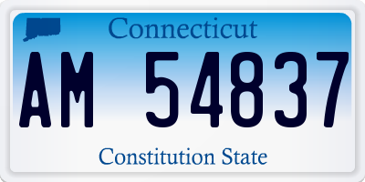 CT license plate AM54837