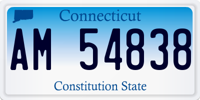 CT license plate AM54838