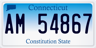 CT license plate AM54867