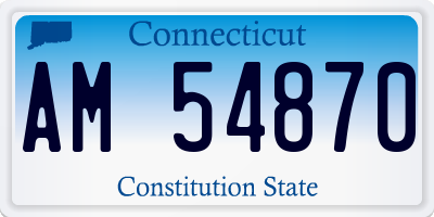 CT license plate AM54870