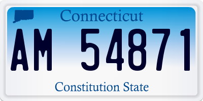 CT license plate AM54871