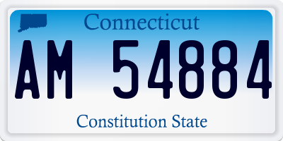 CT license plate AM54884