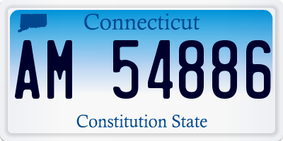 CT license plate AM54886