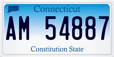 CT license plate AM54887