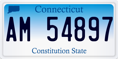 CT license plate AM54897