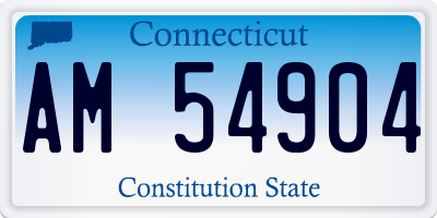 CT license plate AM54904