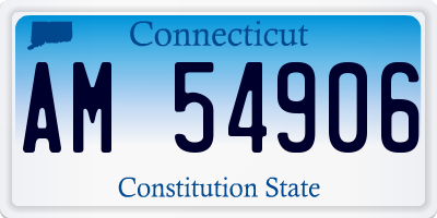 CT license plate AM54906