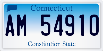 CT license plate AM54910