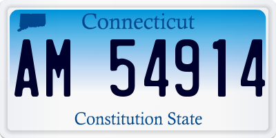 CT license plate AM54914