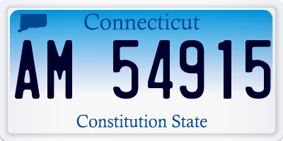 CT license plate AM54915