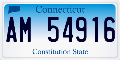CT license plate AM54916