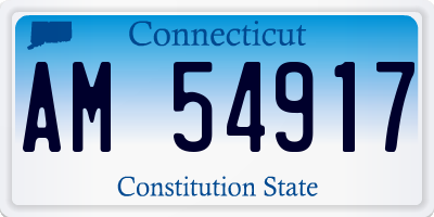 CT license plate AM54917