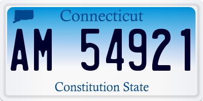 CT license plate AM54921