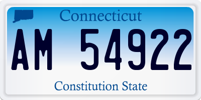 CT license plate AM54922