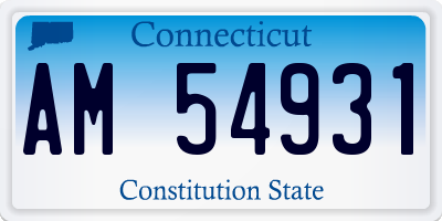CT license plate AM54931