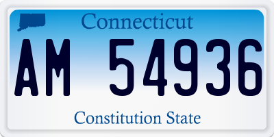 CT license plate AM54936