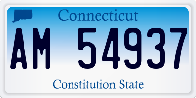 CT license plate AM54937