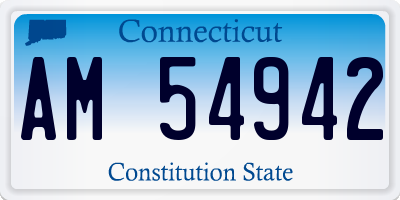 CT license plate AM54942